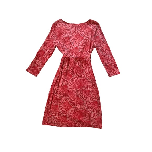 Pea in the Pod Maternity Wrap Dress Red White Geometric V-Neck‎ 3/4 Sleeves XS - Picture 10 of 15